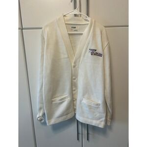 Vintage Dehen Official Varsity Cardigan White High School Challenge Sweater 42